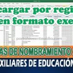 plazas para auxiliares de educación